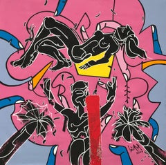 "Recuerdos II", 2024, pintura acrílica sobre lienzo, 60x60in arte figurativo cubano