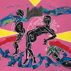 "Recuerdos III", 2024, pintura acrílica sobre lienzo, 60x60in arte figurativo cubano