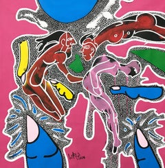 "Recuerdos V", 2024, pintura acrílica sobre lienzo, 60x60in arte figurativo cubano
