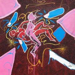 "Memories VI", 2024, pittura acrilica su tela, 60x60in arte figurativa cubana