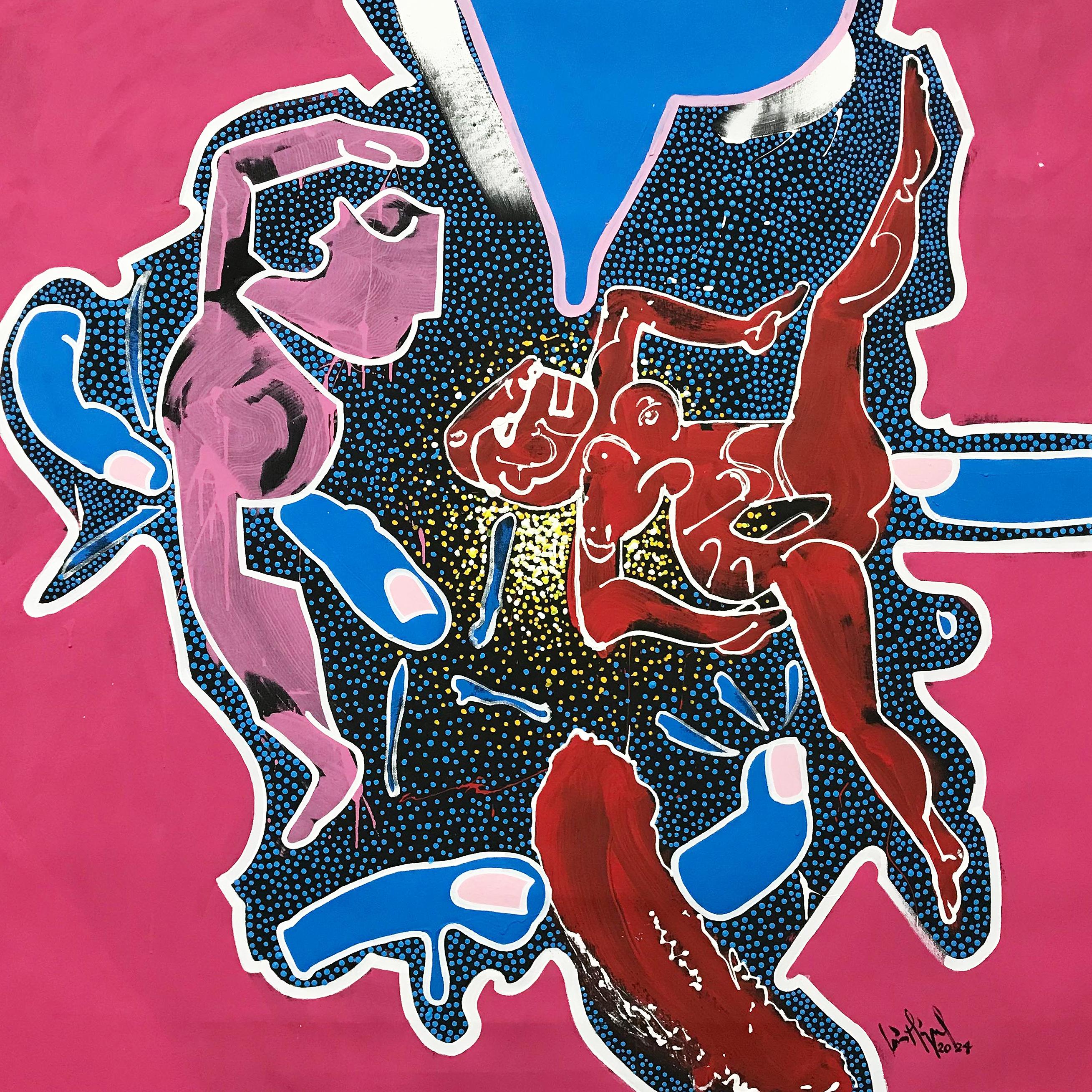 "Recuerdos VII", 2024, pintura acrílica sobre lienzo, 60x60in arte figurativo cubano