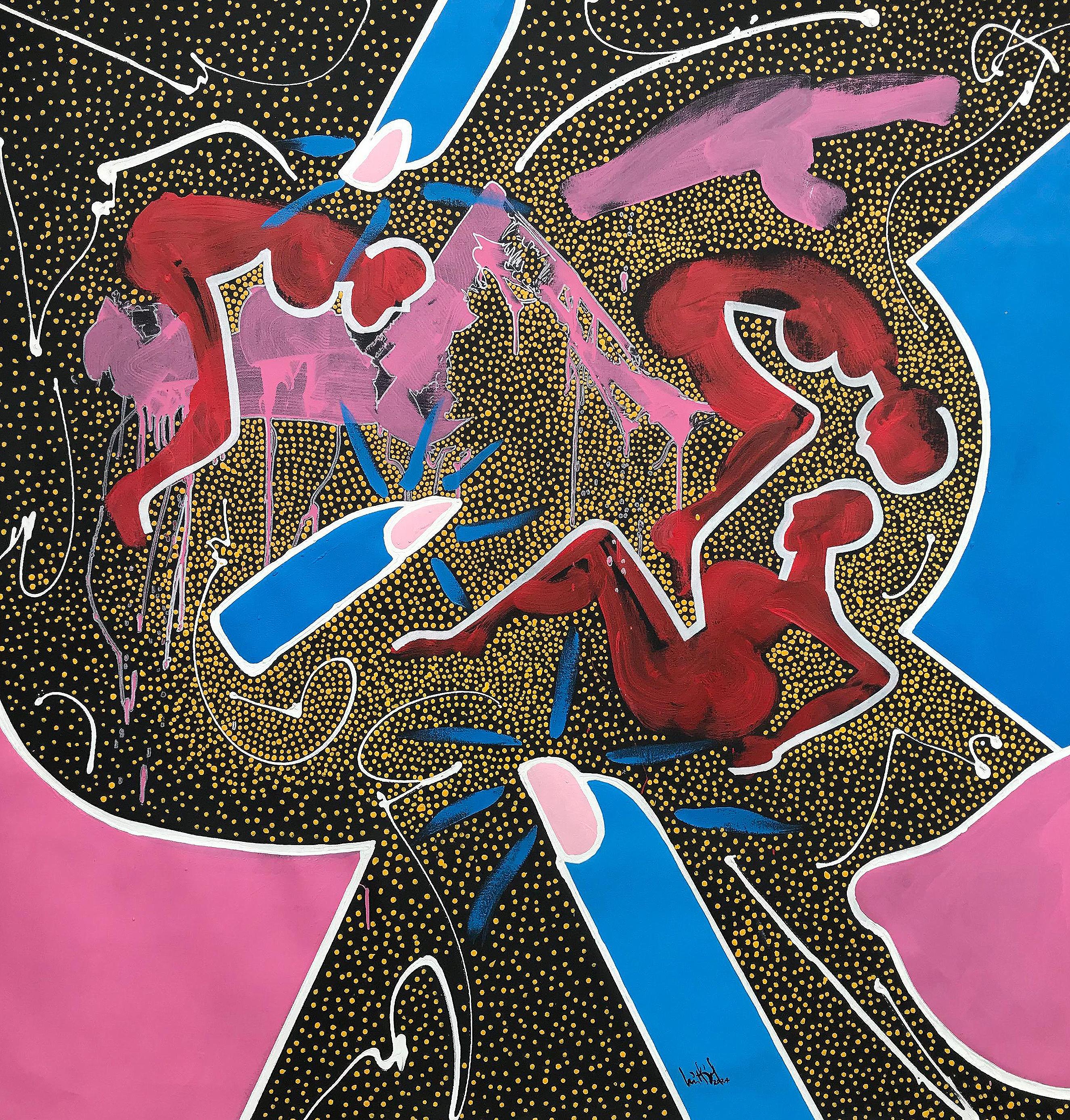 "Memorie VIII", 2024, pittura acrilica su tela, 60x60in arte figurativa cubana
