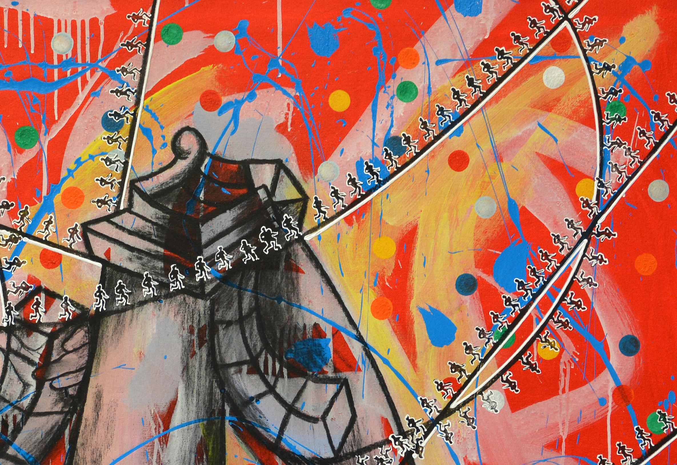 Pintura al óleo, acrílico y carboncillo sobre lienzo, 