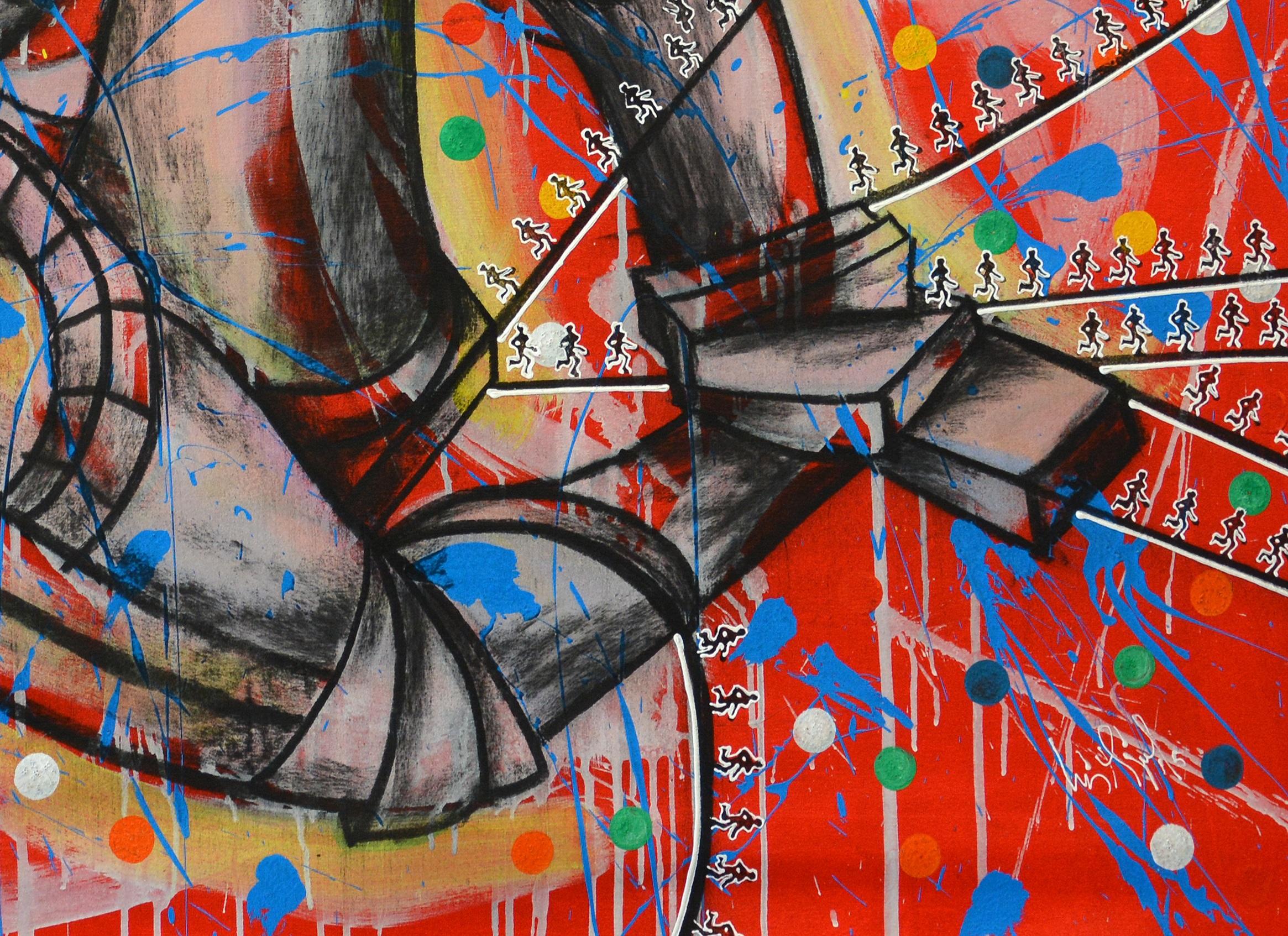 Pintura al óleo, acrílico y carboncillo sobre lienzo, 