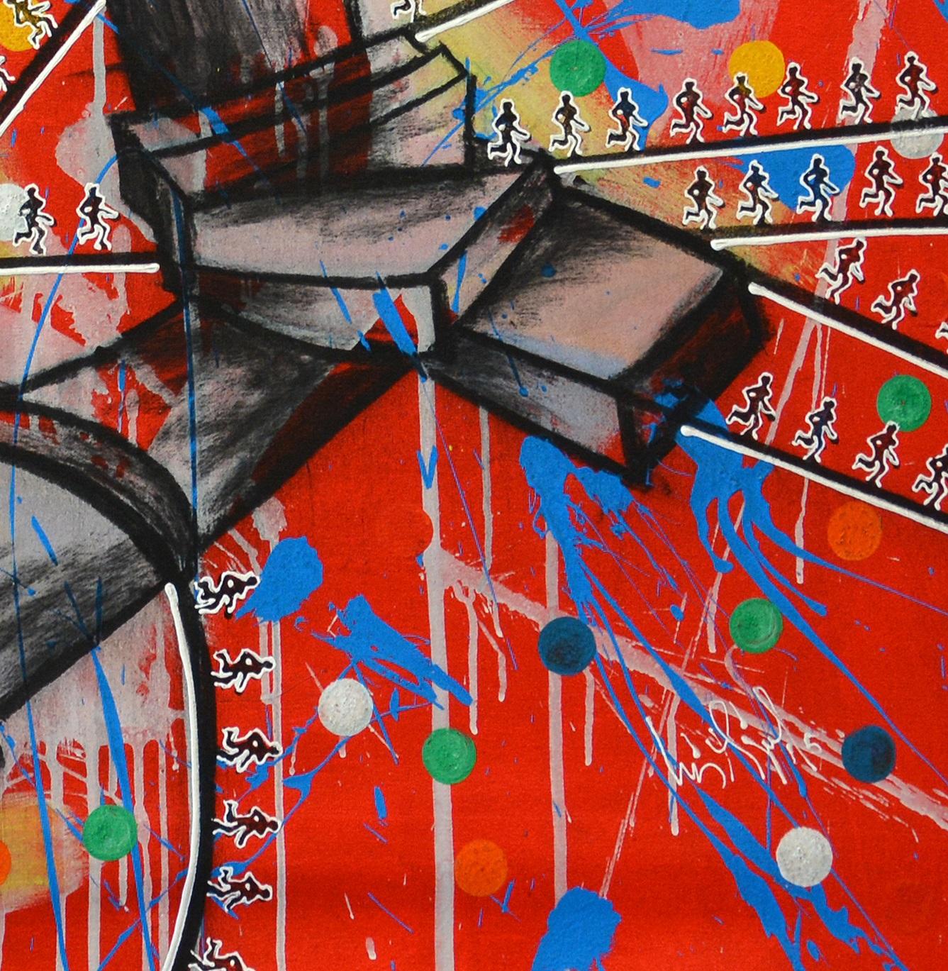 Pintura al óleo, acrílico y carboncillo sobre lienzo, 