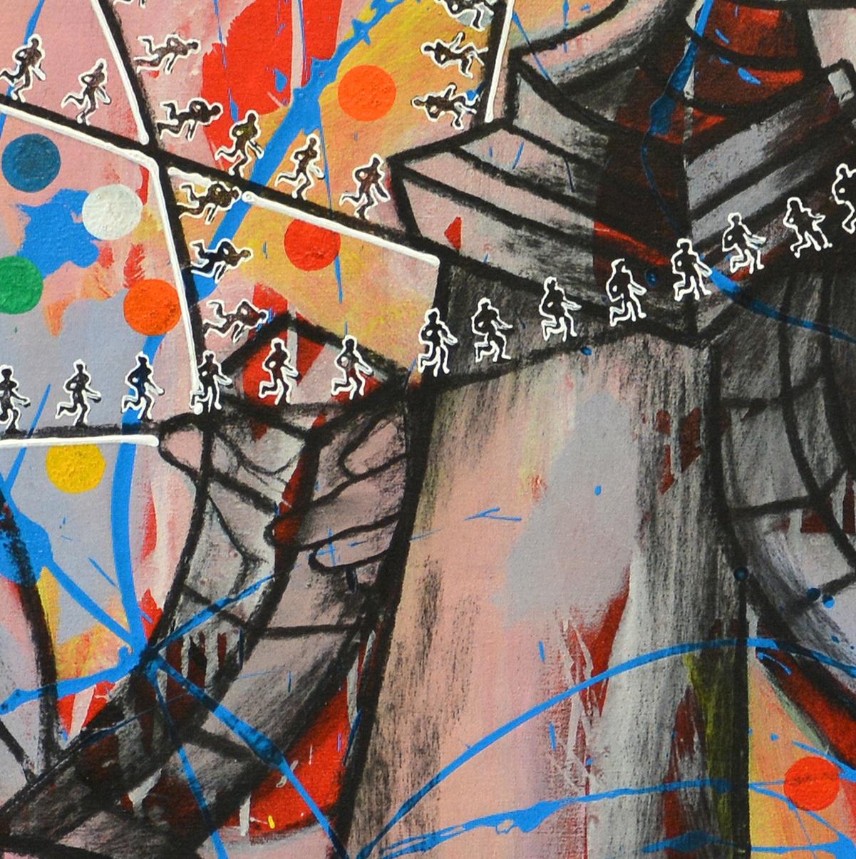 Pintura al óleo, acrílico y carboncillo sobre lienzo, 