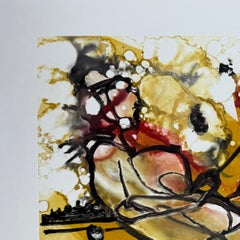 "Un altro seduto sul muro" 2024 firmato originale unico monoprint 26x38 in