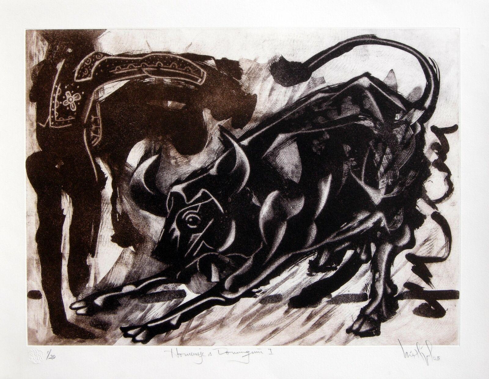 Cuban signed limited edition original art print etching, aquatint, sugarlift 129 - Print by Luis Miguel Valdes 