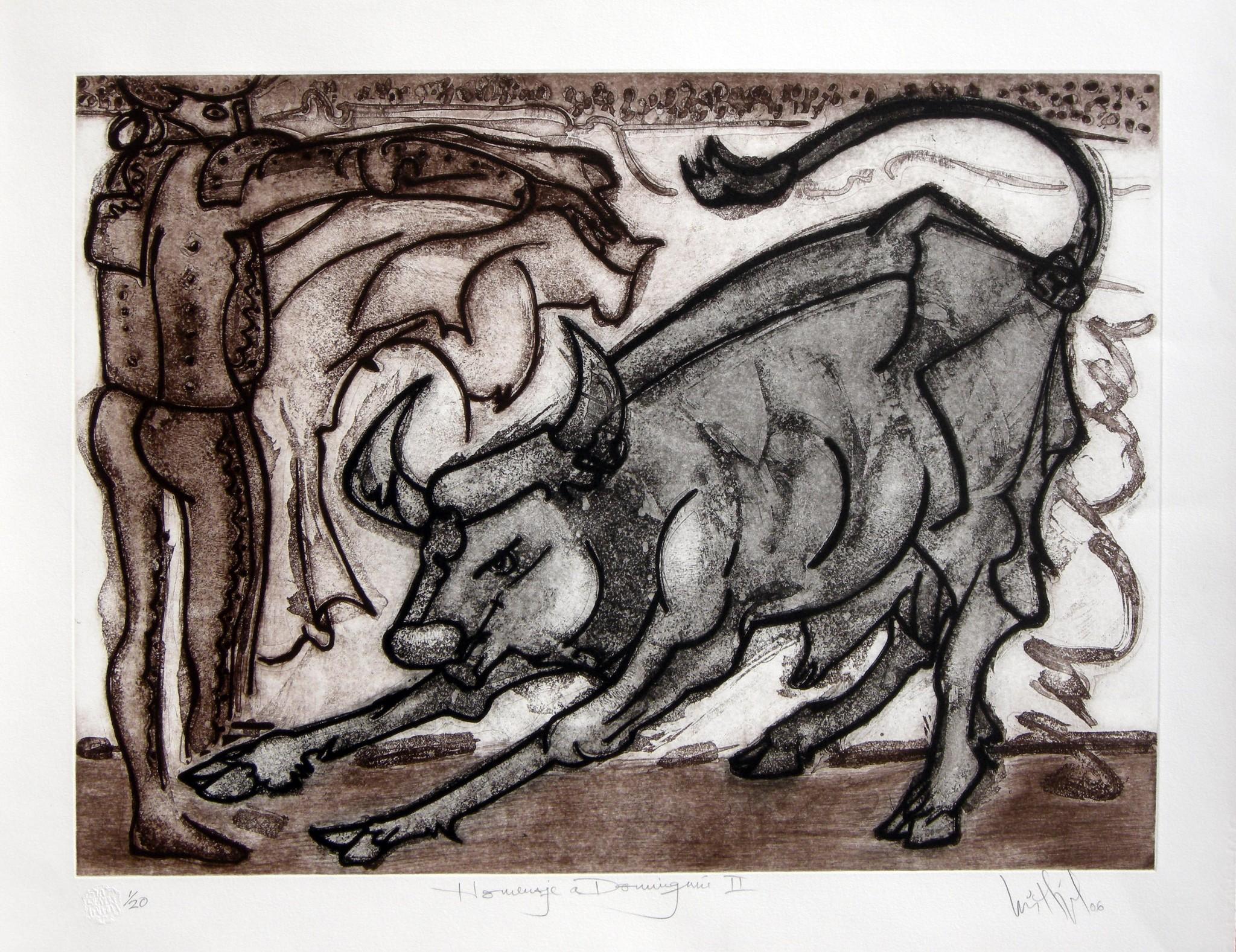 Cuban signed limited edition original art print etching, aquatint, sugarlift 130 - Print by Luis Miguel Valdes 