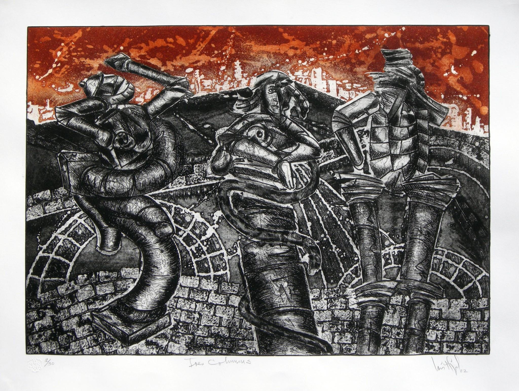 Cuban signed limited edition original art print etching, aquatint, sugarlift - Print by Luis Miguel Valdes 