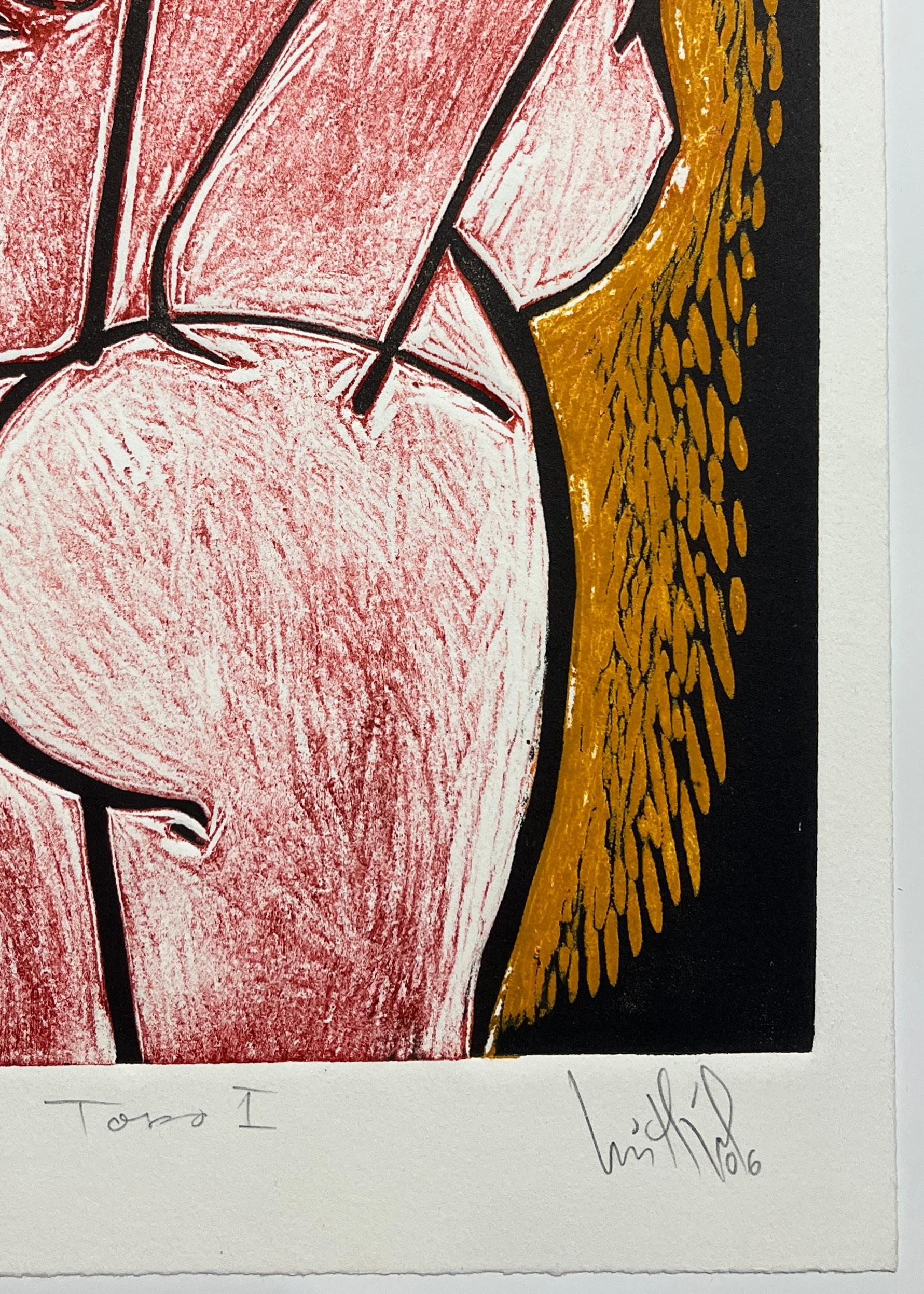 Cuban signed limited edition original art print women woodcut 151 - Contemporary Print by Luis Miguel Valdes 