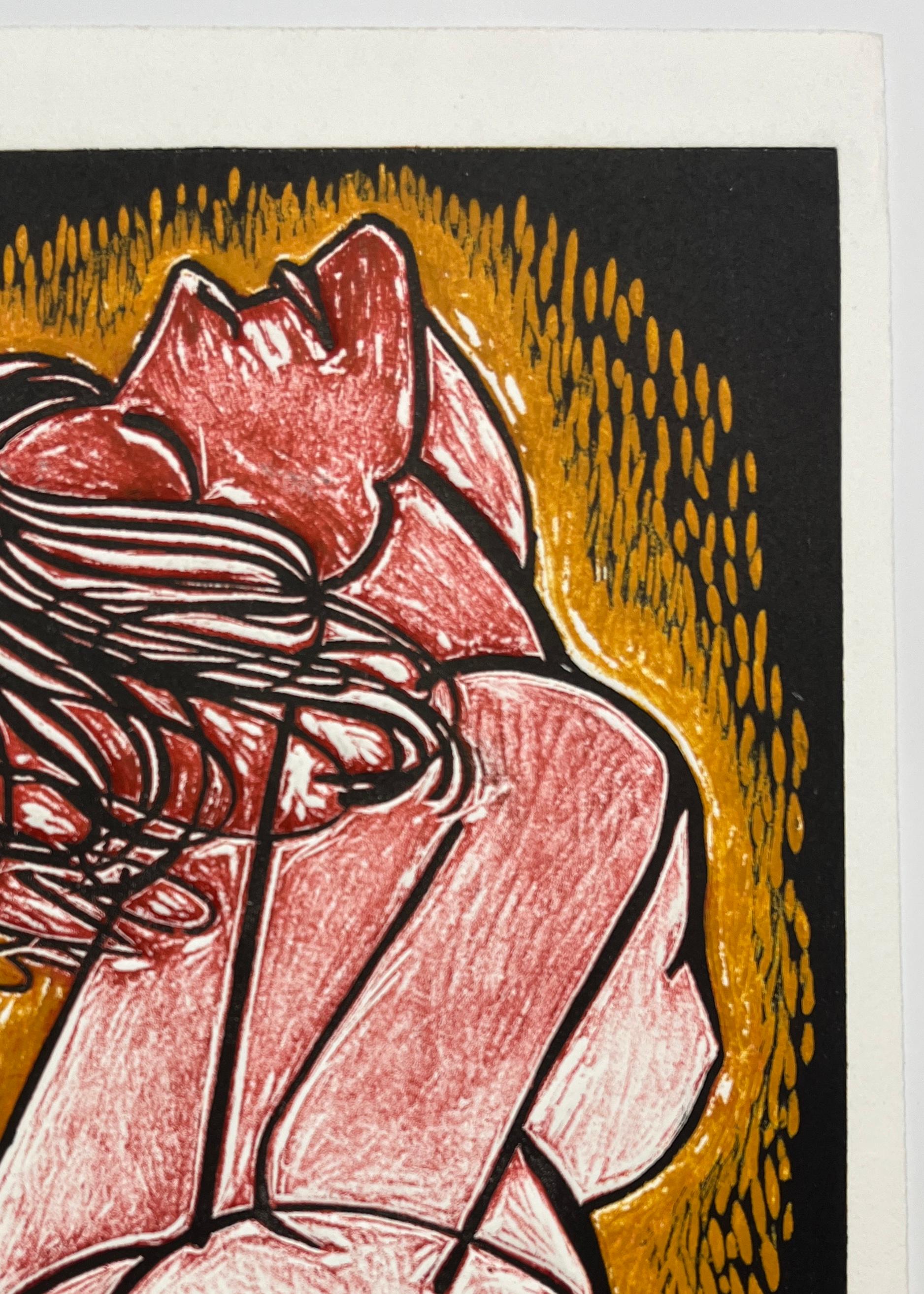 Cuban signed limited edition original art print women woodcut 151 For Sale 1