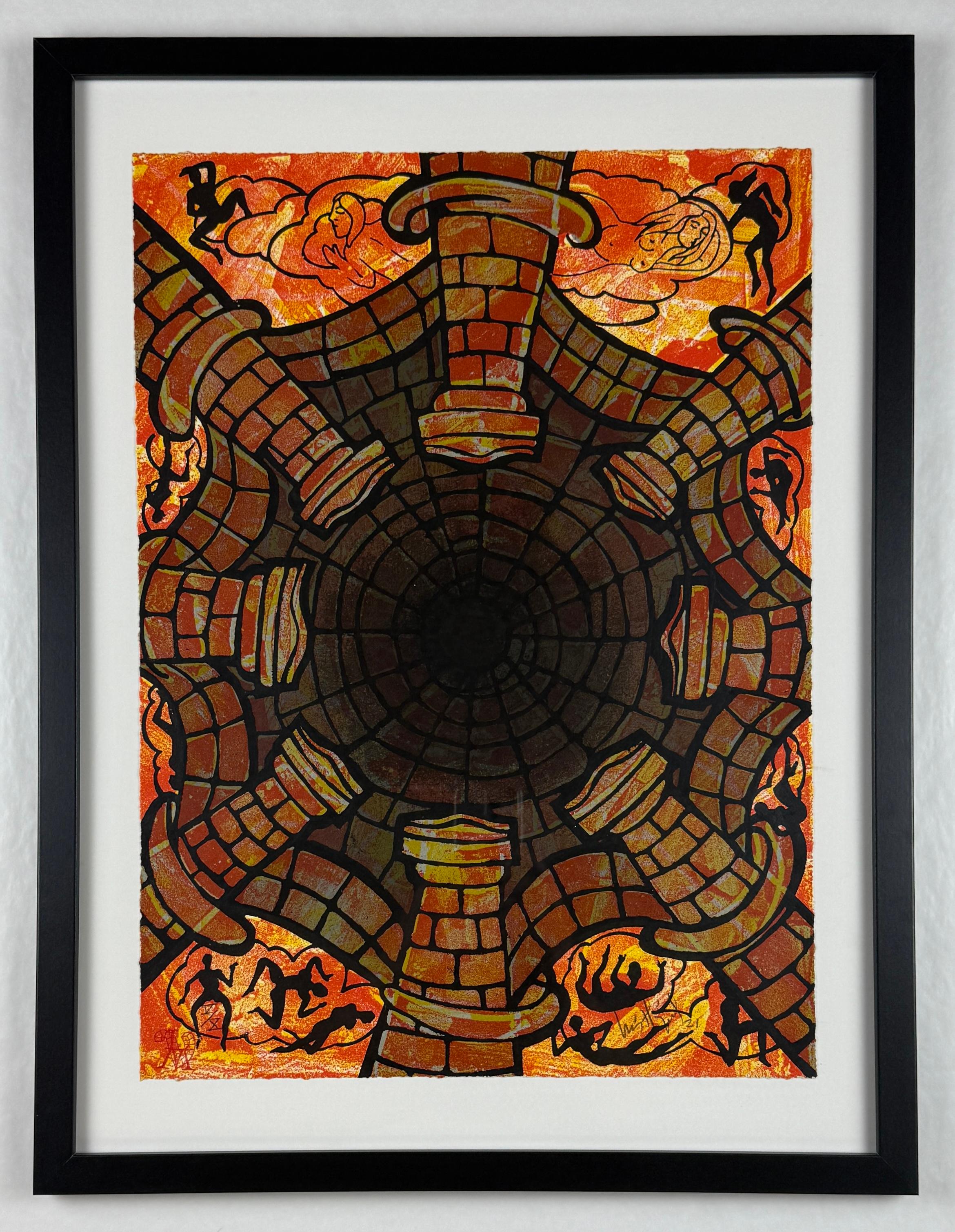 "Dome" arte cubana firmata, incorniciata, serigrafia originale in edizione limitata 24x18in