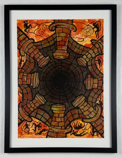 "Dome" arte cubana firmata, incorniciata, serigrafia originale in edizione limitata 24x18in