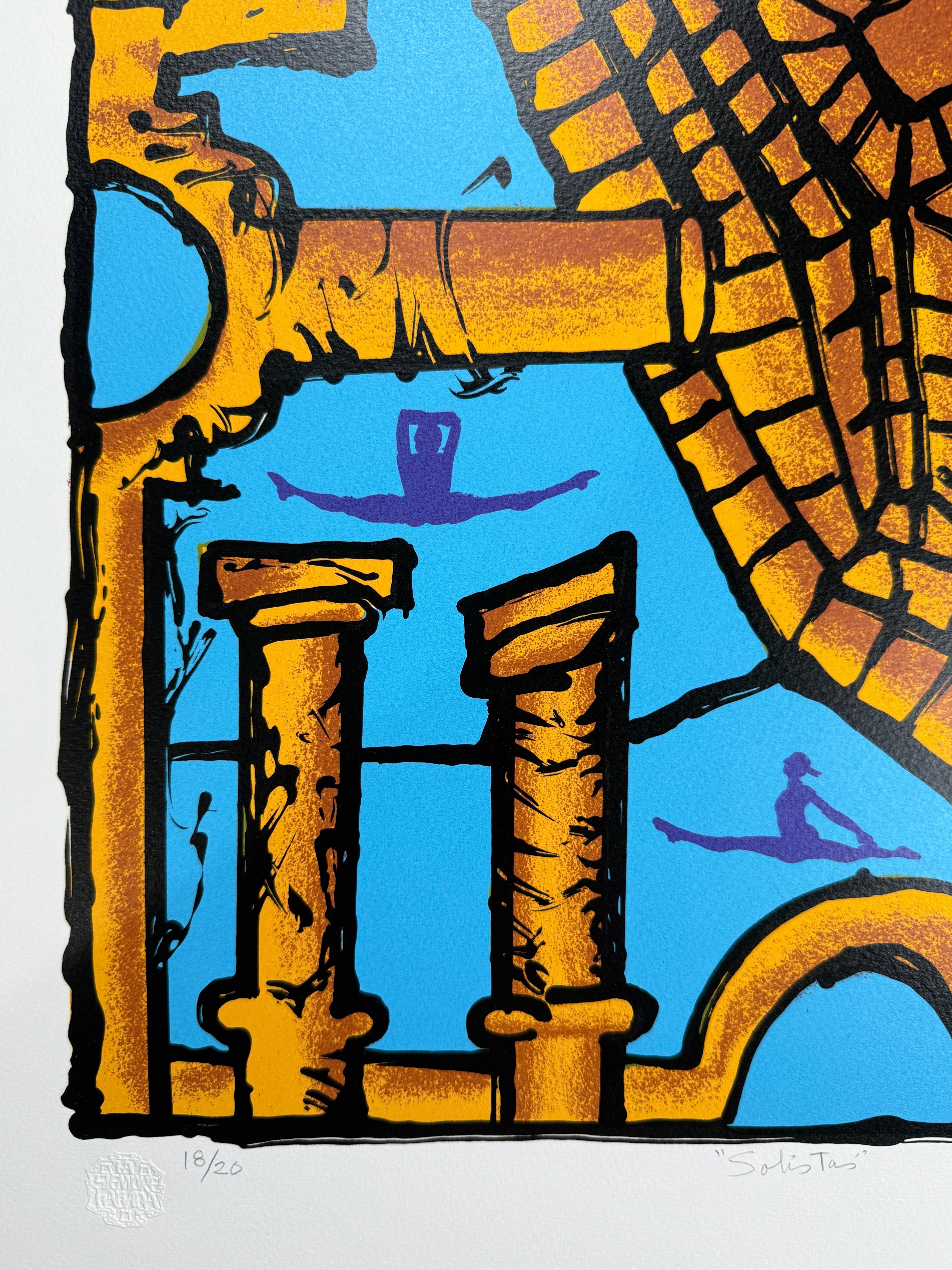 Sérigraphie originale signée édition limitée art cubain digue de la Havane - Contemporain Print par Luis Miguel Valdes 