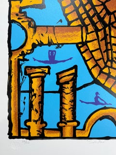 Original signed screenprint limited edition Cuban art Havana seawall