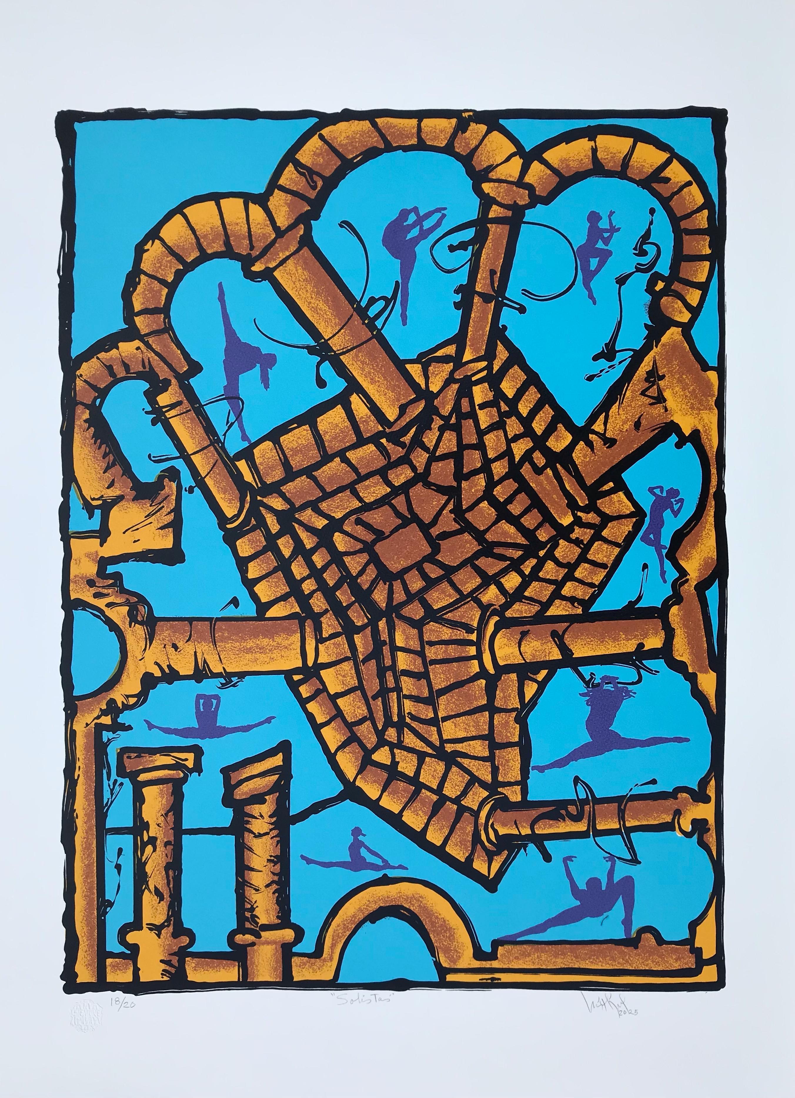 Sérigraphie originale signée édition limitée art cubain digue de la Havane - Print de Luis Miguel Valdes 