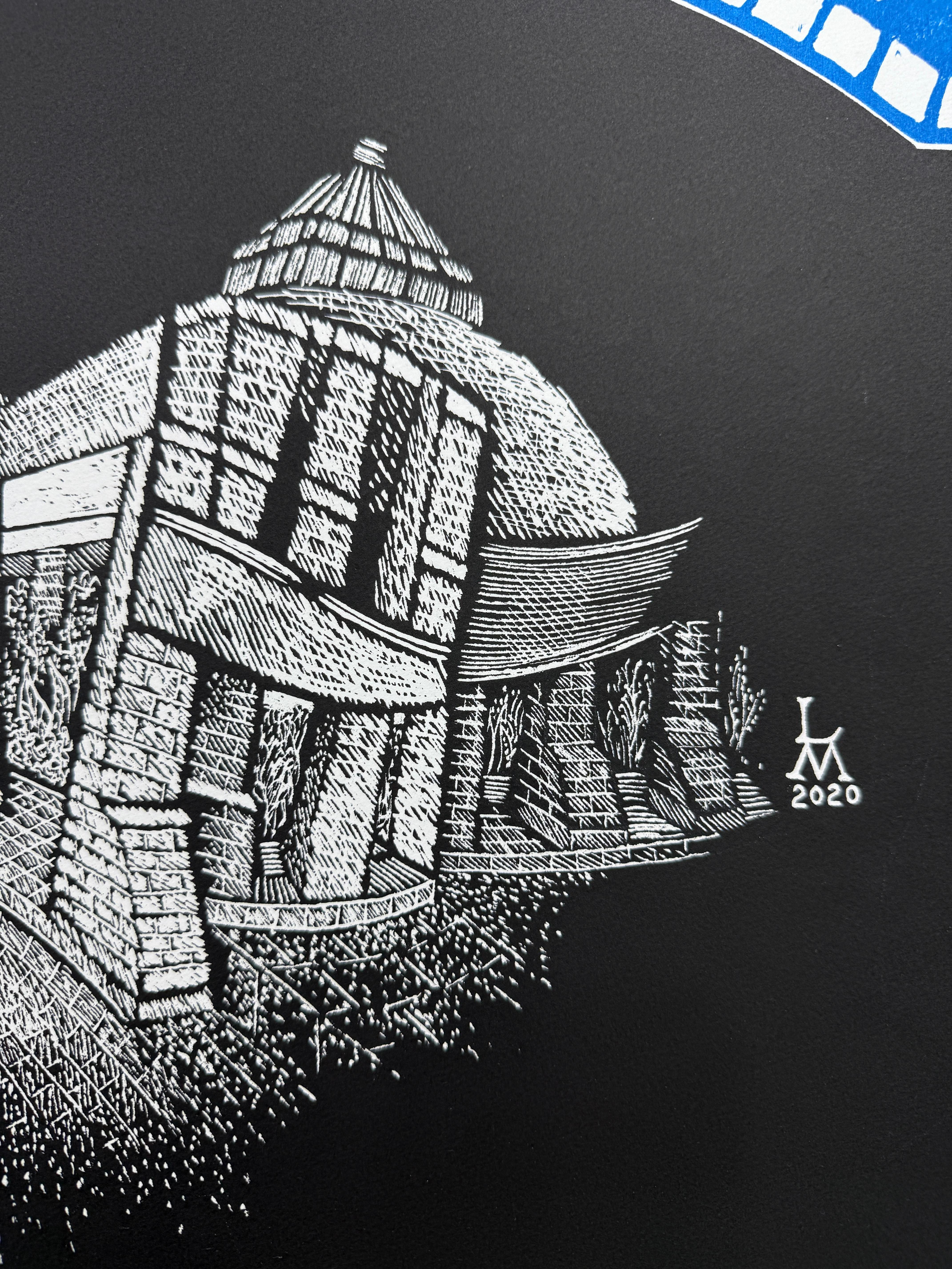 Woodcut 2020 (avec vidéo) imprimé ensemble 36x53in édition limitée en vente 1