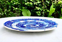 Ceramica #14 2017 originale fatto a mano firmato unico grande piatto Talavera 18x18x2in