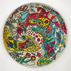 "Cerámica #42" 2017 original hecha a mano firmada única cerámica de Talavera 14x14x2in