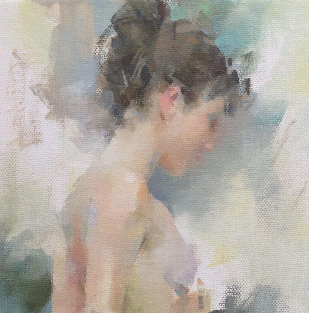Una dolce estate - Nudo contemporaneo incorniciato / pittura a olio su tela - Painting Contemporaneo di Luis Morris ROI