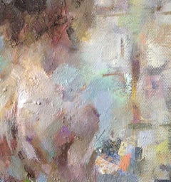 Ada gegen das Licht - Gerahmt, zeitgenössischer Akt / Ölfarbe auf Leinwand