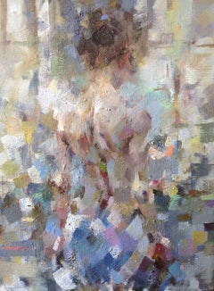 Ada Against the Light - Framed, Contemporary Nude / Oil Paint on Canvas