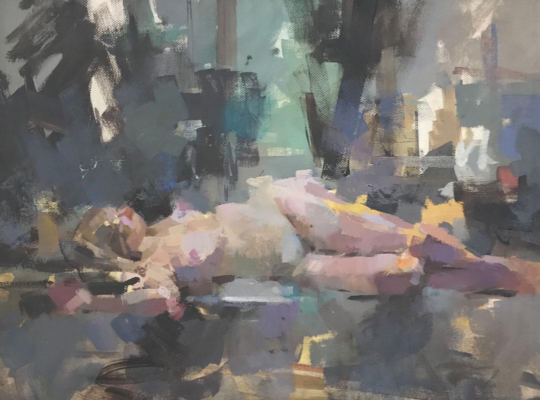 Luis Morris ROI Nude Painting - Carla Lying Down