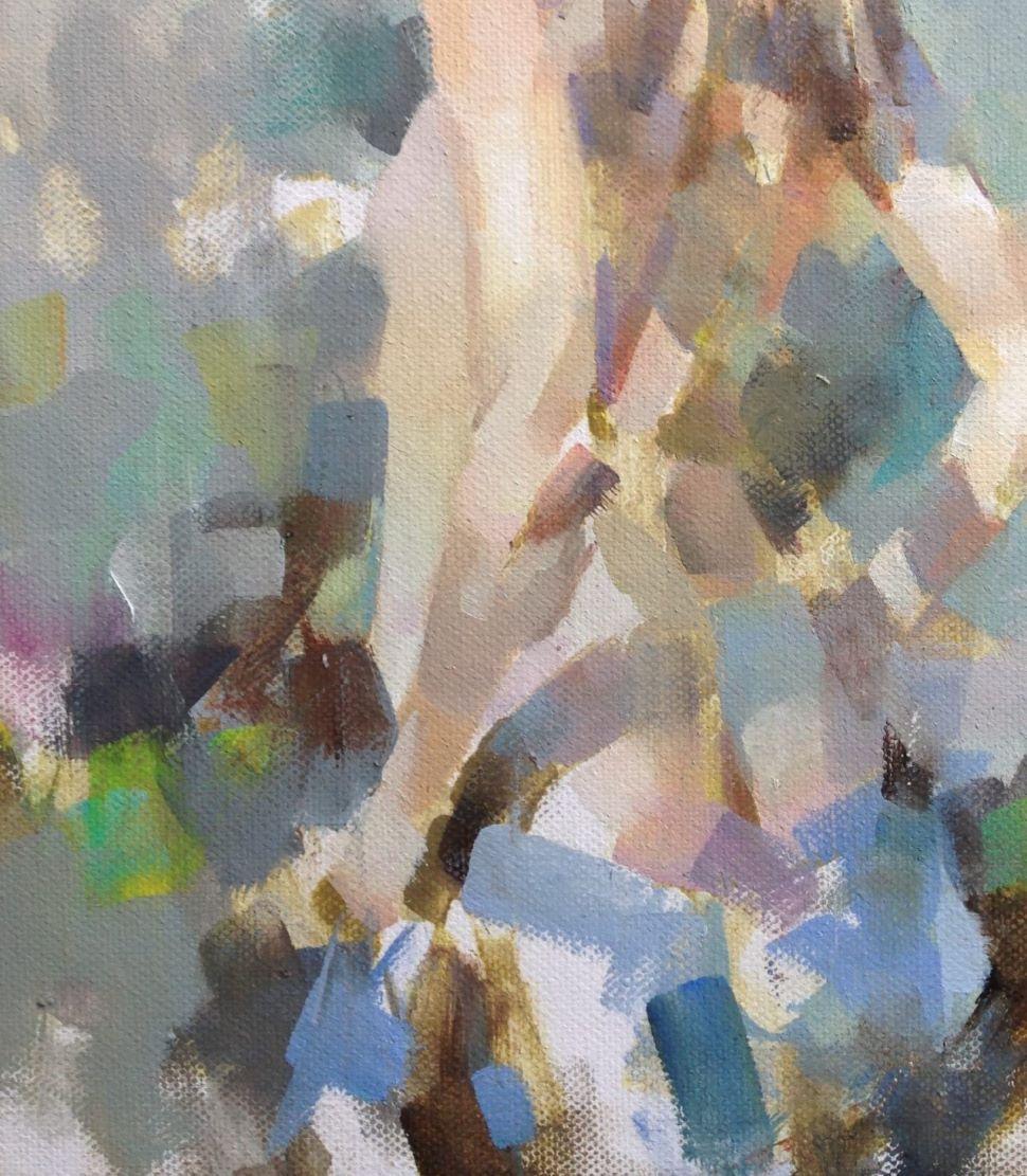 Into the Light - Framed, Contemporary Nude / Oil Paint on Canvas - Painting by Luis Morris ROI