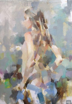 Into the Light - Framed, Contemporary Nude / Oil Paint on Canvas