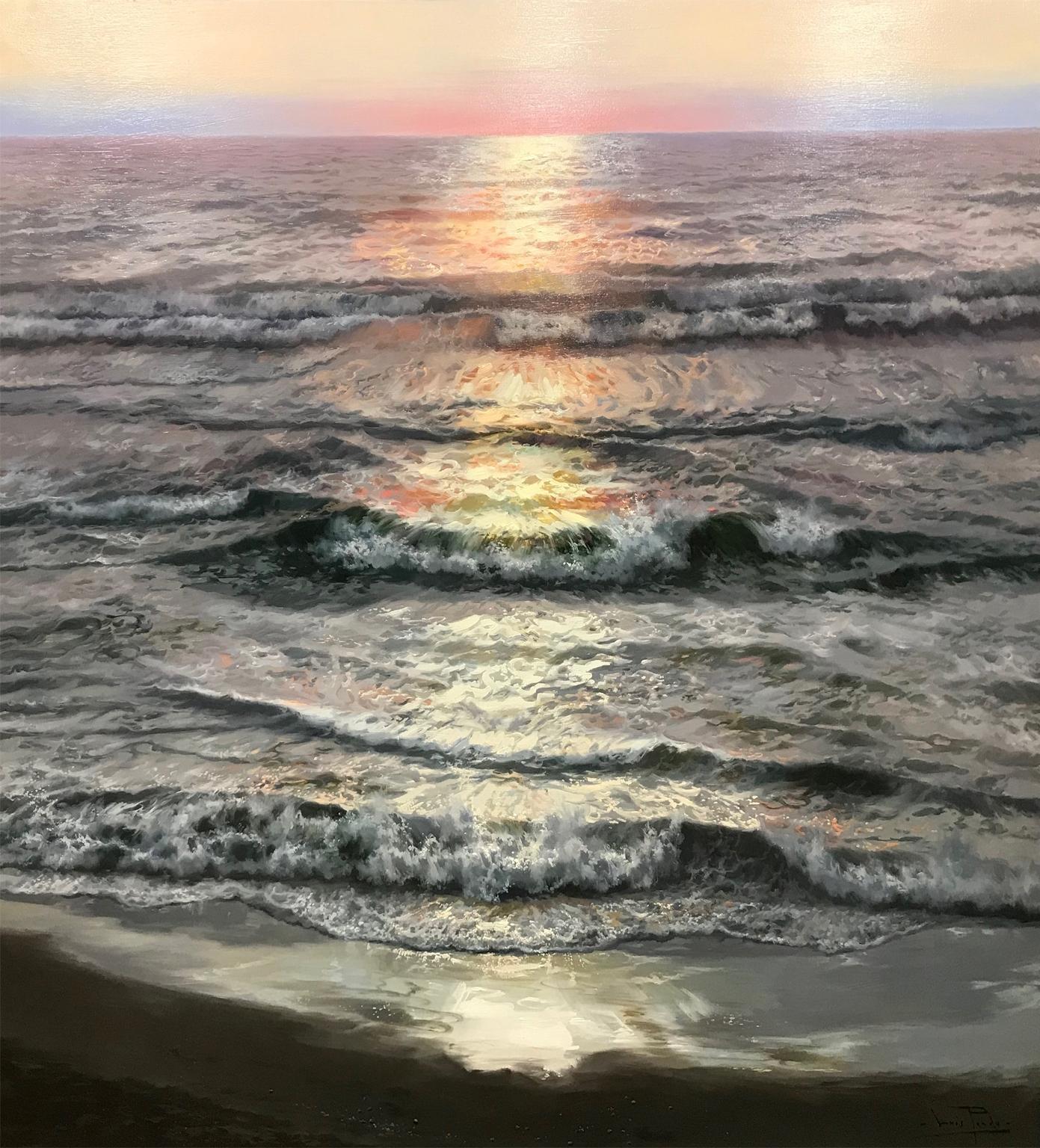 Luis Pardo Landscape Painting - SEASCAPE, IMPRESSIONISM, BEACH, THE NORTH SEA, SEAGULL