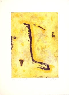 Luis Perez Vega, artiste espagnol, gravure abstraite originale signée à la main n3, 1995