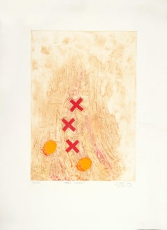 Retro Luis Perez Vega Spanish Artist 1995 Original Hand Signed engraving abstract n5