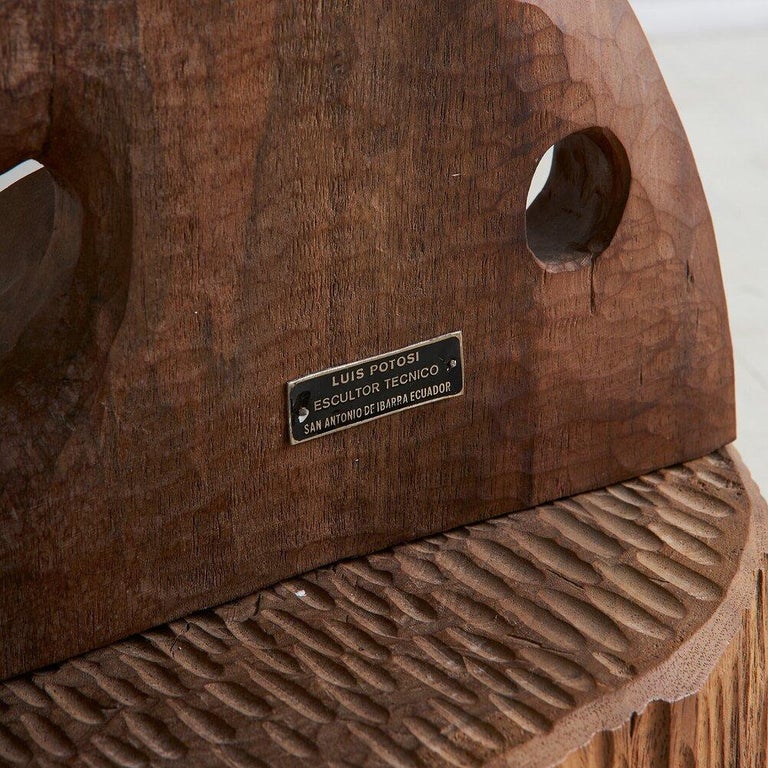 Carved Wooden Sculpture by Ecuadorian Artist Luis Potosi at 1stDibs
