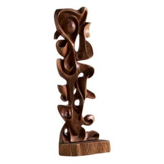 Carved Wooden Sculpture by Ecuadorian Artist Luis Potosi