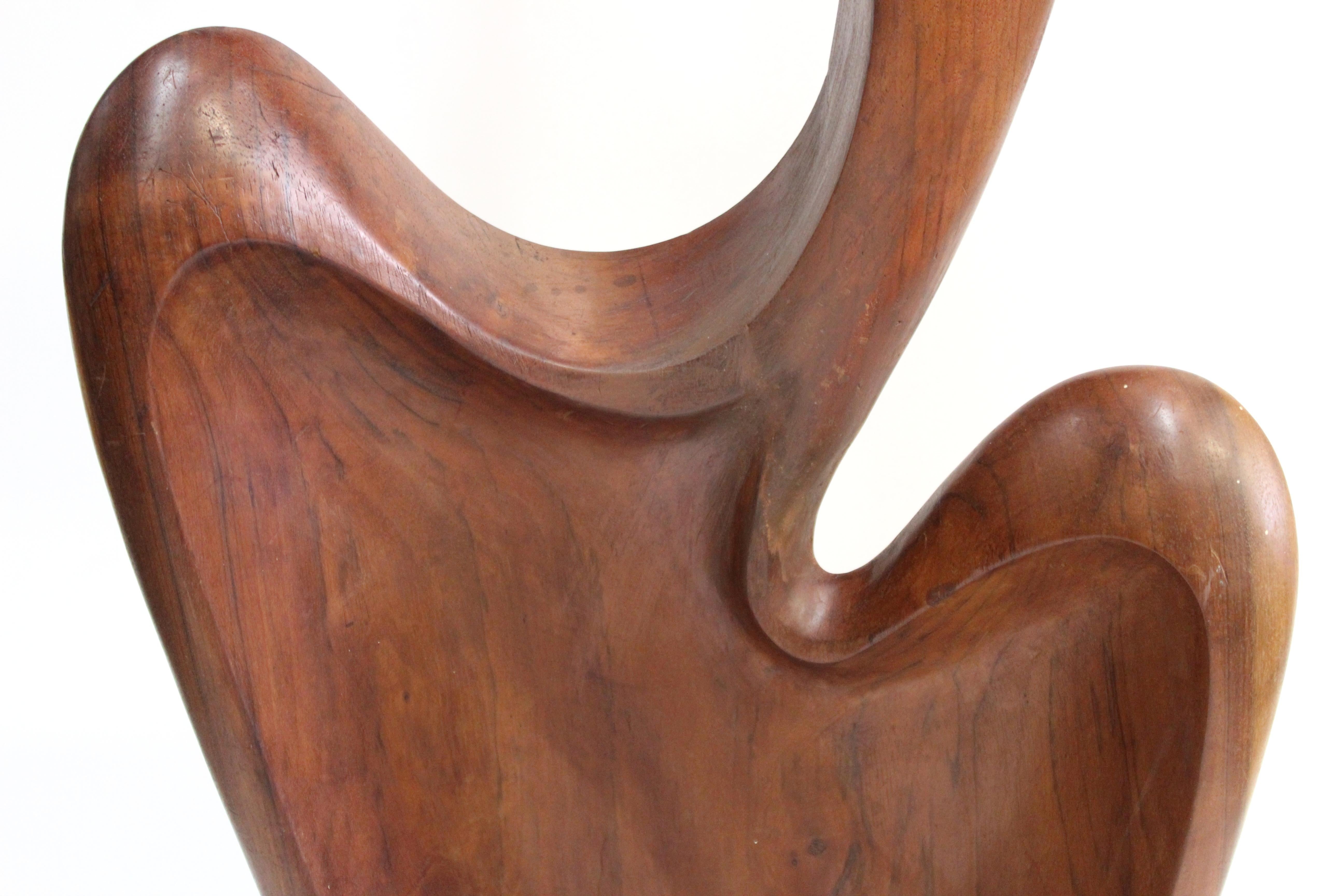 20th Century Luis Potosi Ecuadorian Modernist Abstract Carved Wood Sculpture