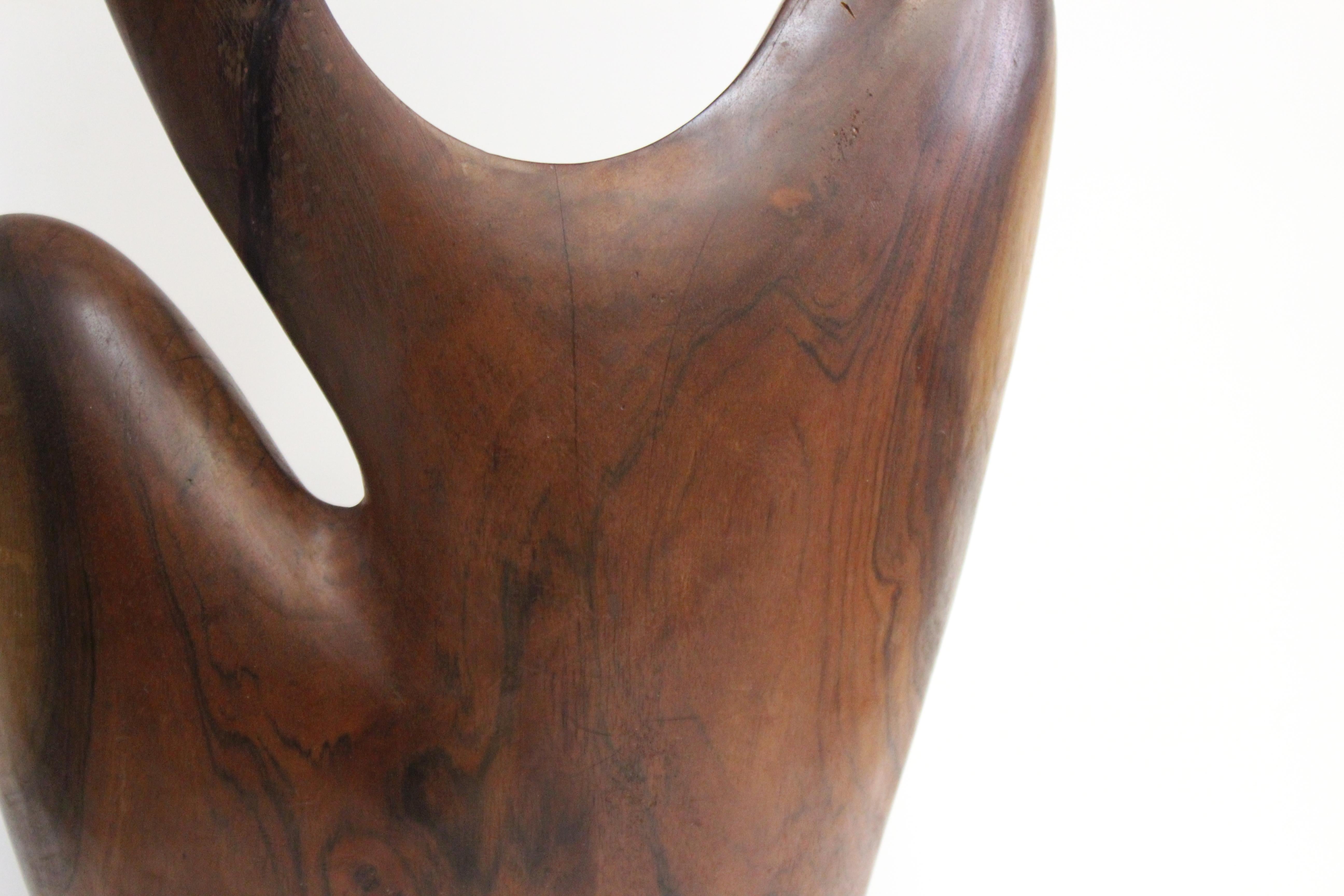 Mid-Century Modern Luis Potosi Ecuadorian Modernist Abstract Carved Wood Sculpture