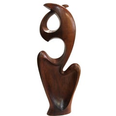 Luis Potosi Ecuadorian Modernist Abstract Carved Wood Sculpture