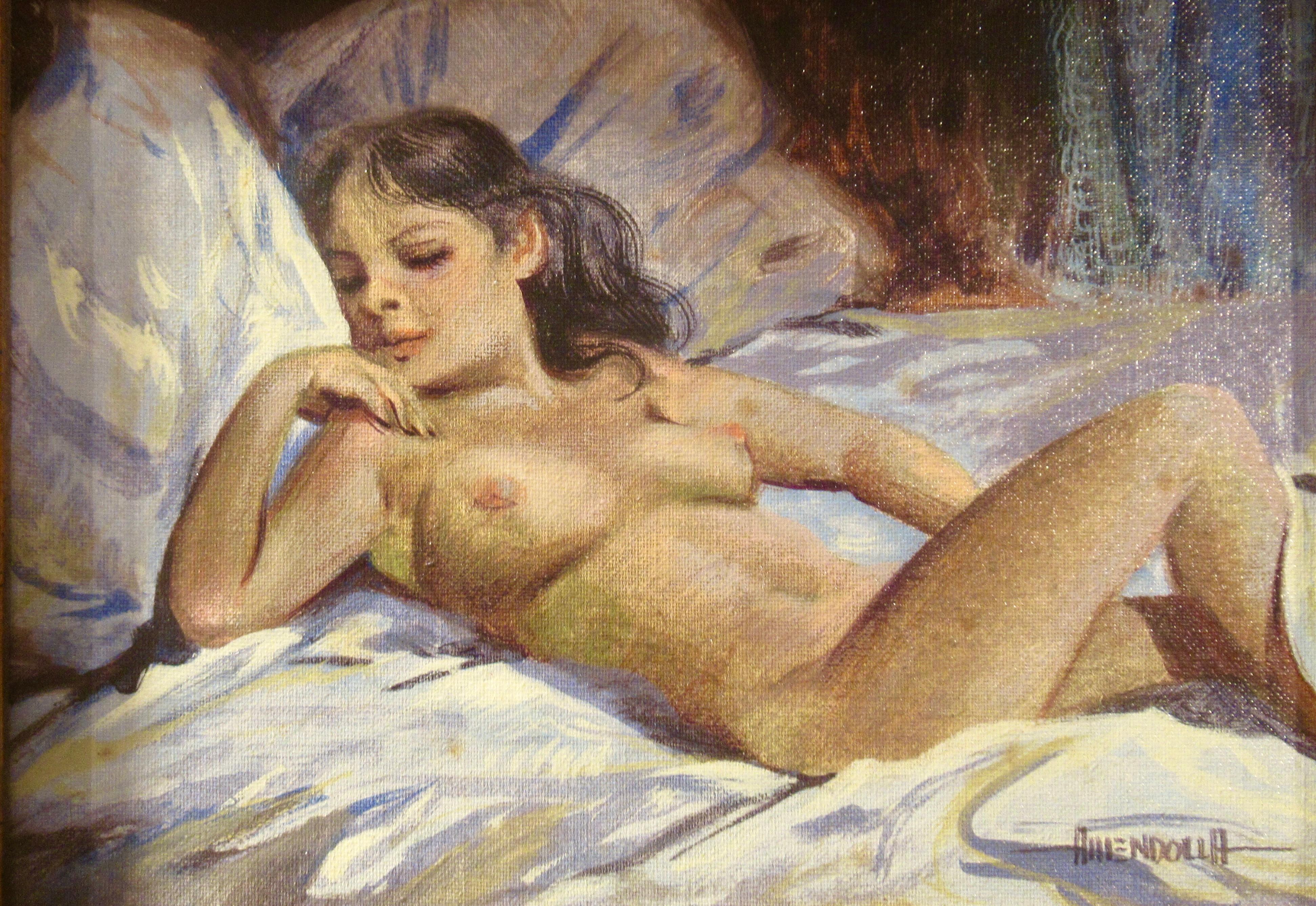 Nude – Painting von Luis Ricardo Amendolla Gasparo