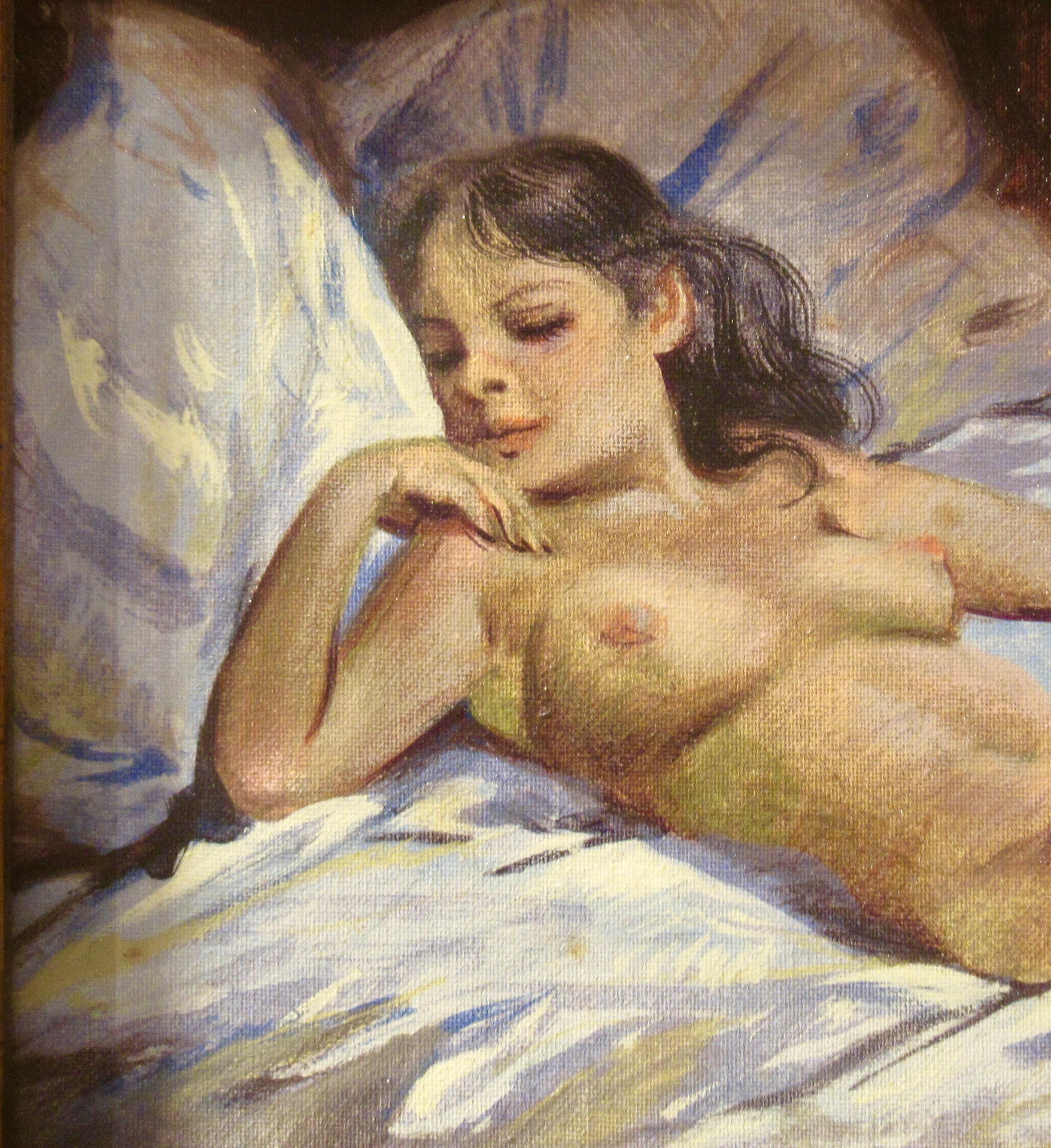 Nude (Impressionismus), Painting, von Luis Ricardo Amendolla Gasparo