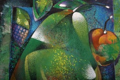 Nature morte aux poires, nature morte à l'acrylique signée par Luis Riera
