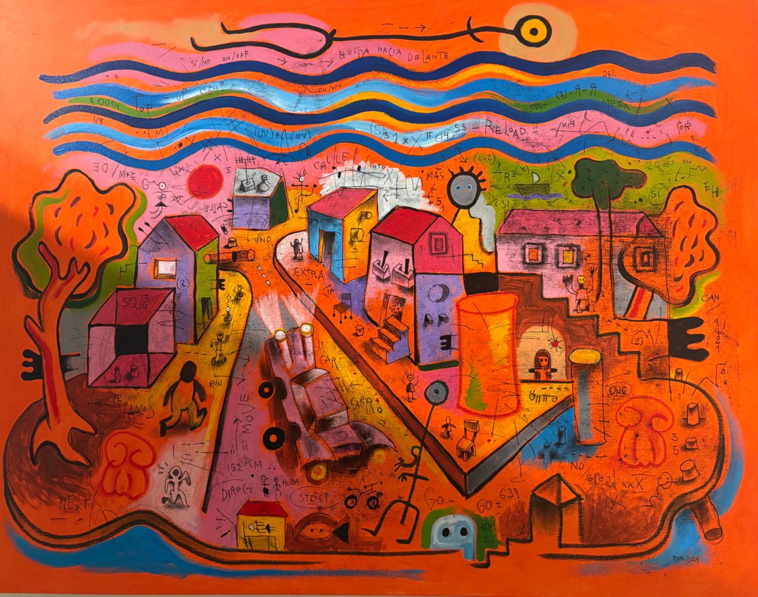 Luis Rodriguez Noa Landscape Painting – Huida Hacia DeLante
