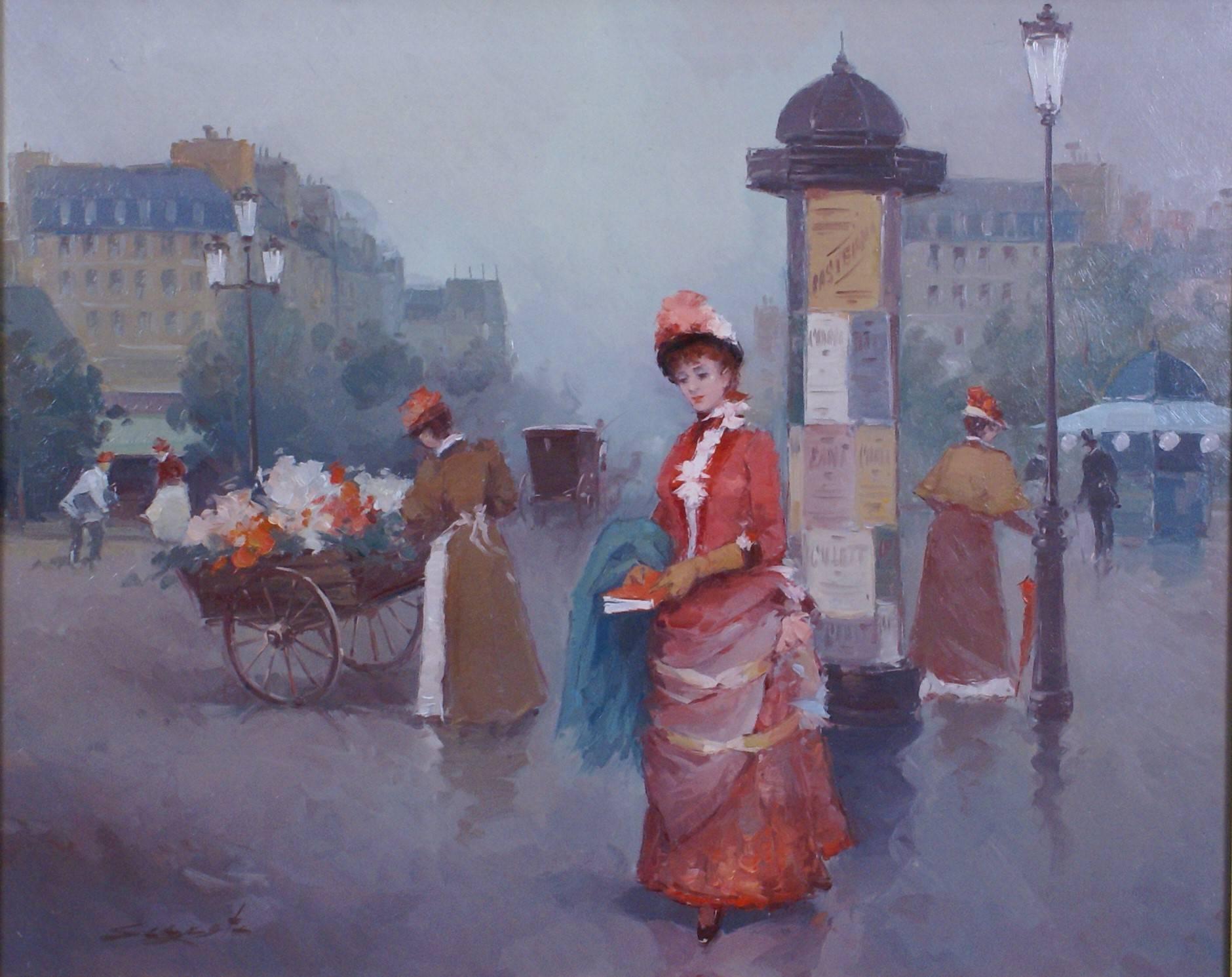 {Le Boulevard} - Painting by Luis Sagasta