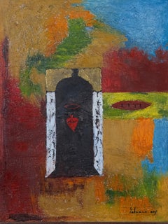 The Door to the Heart  Oil on Paper  Mixed Media  Ecuador Framed  Quito