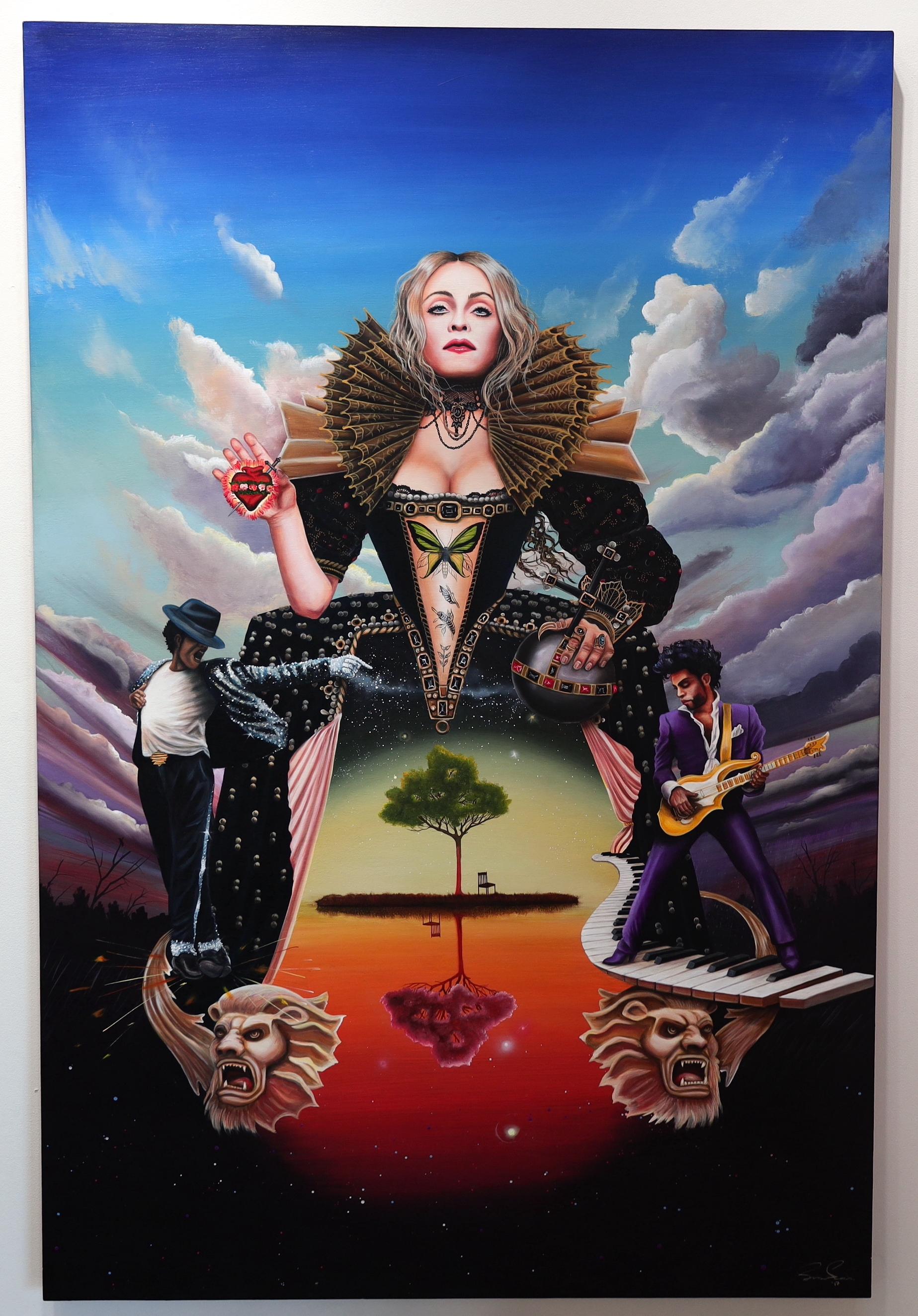 The Queen, The King, and The Prince - Contemporary Painting by Luis Sanchez