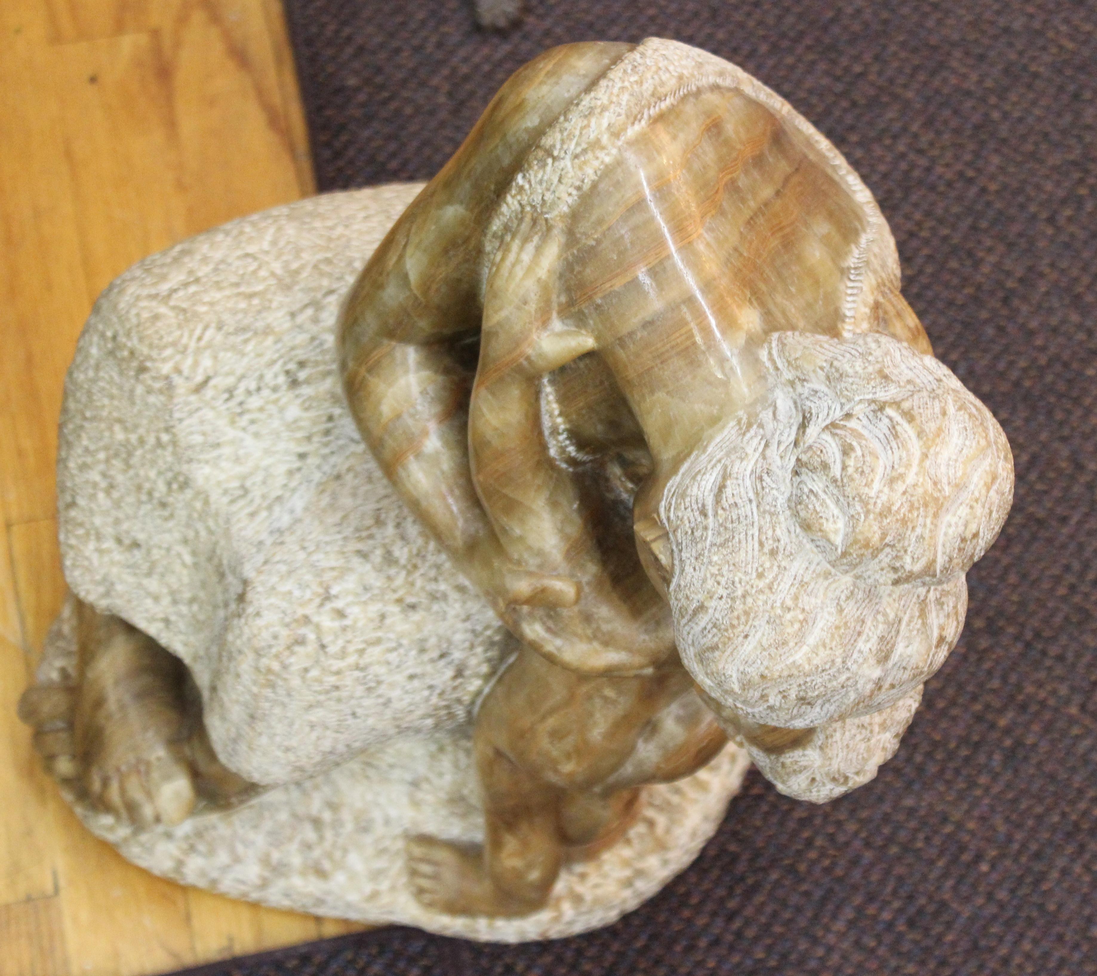 Luis Sanguino Mid-Century Modern Stone Sculpture of Mother and Child 2