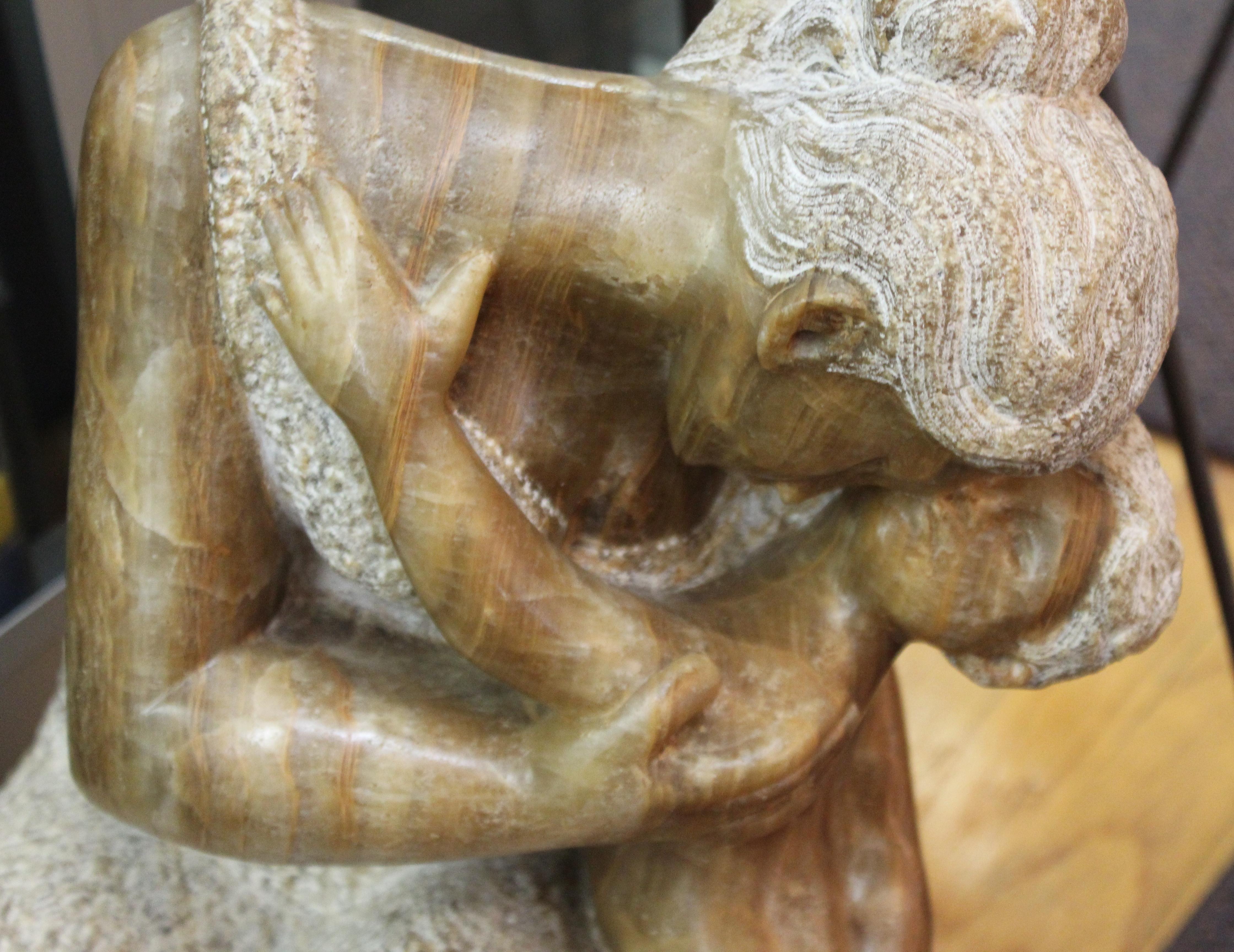 Luis Sanguino Mid-Century Modern Stone Sculpture of Mother and Child 3