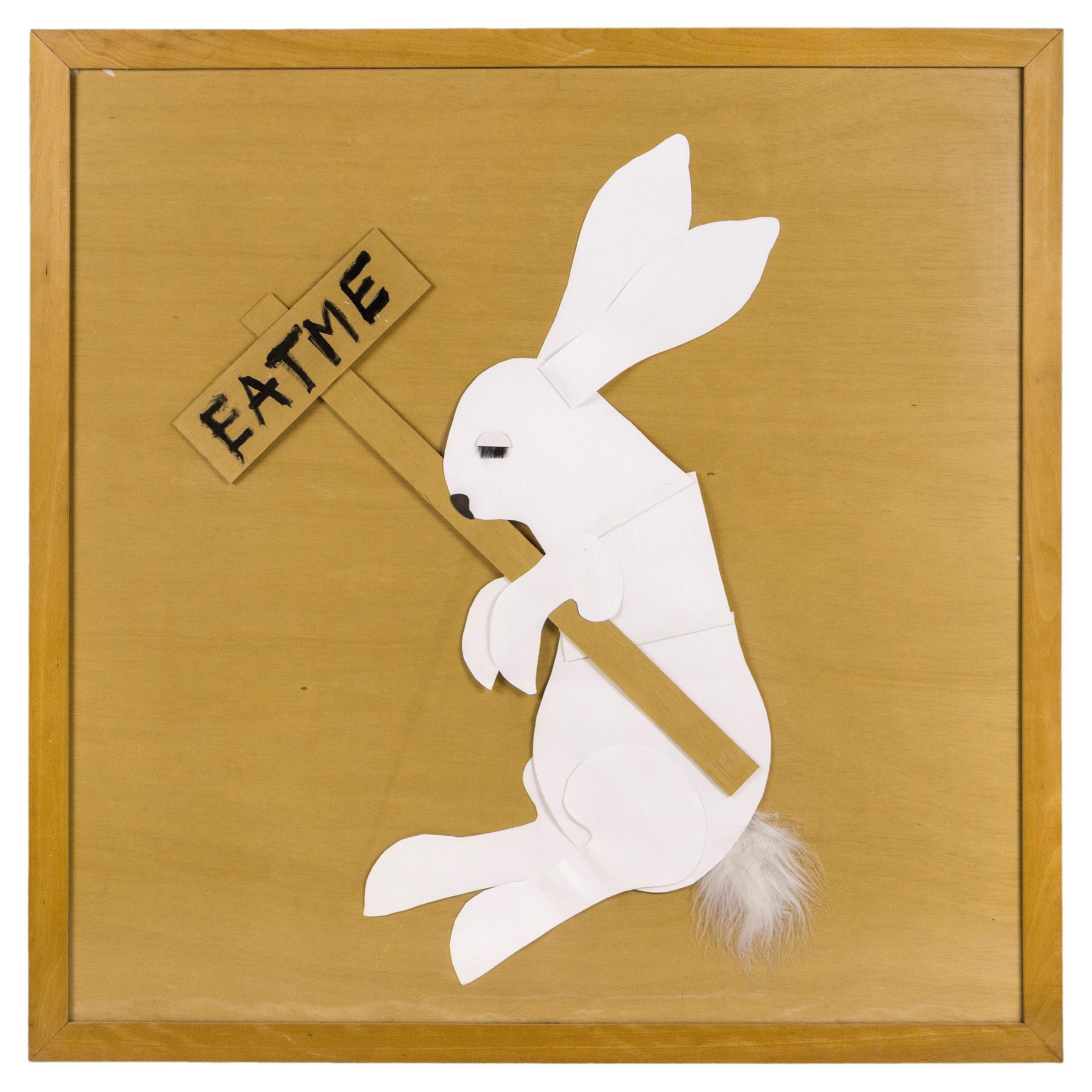 Collage de Luis Vidal « Paper Rabbit » (lapin en papier), vers 2009, Espagne