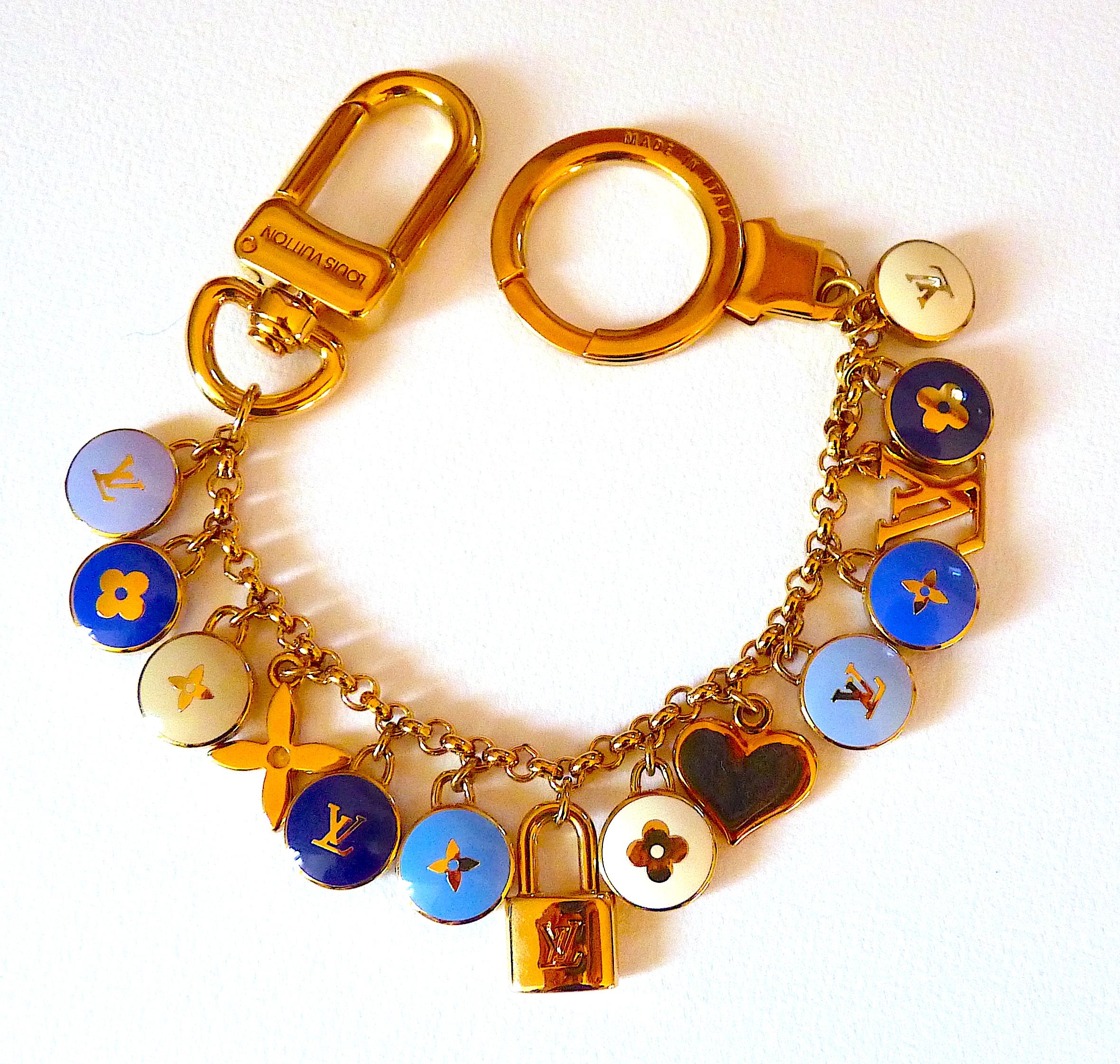 De las mujeres LOUIS VUITTON Cadena de joyería para bolso con colgantes con logotipo LV