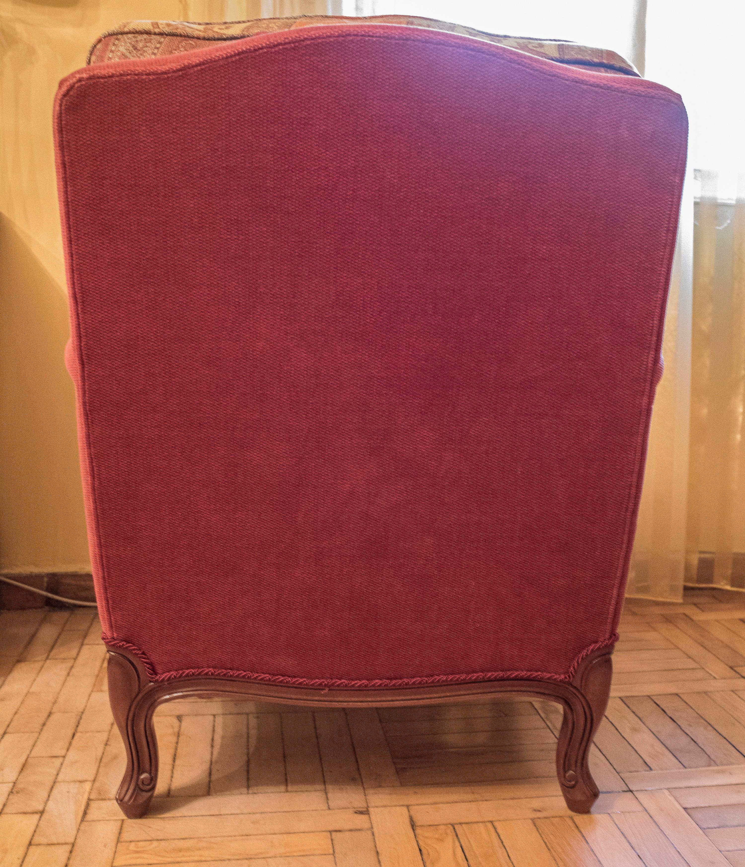 Luis XV Style Pink Upholstered Walnut French Luis XV Armchairs, 1980s 1